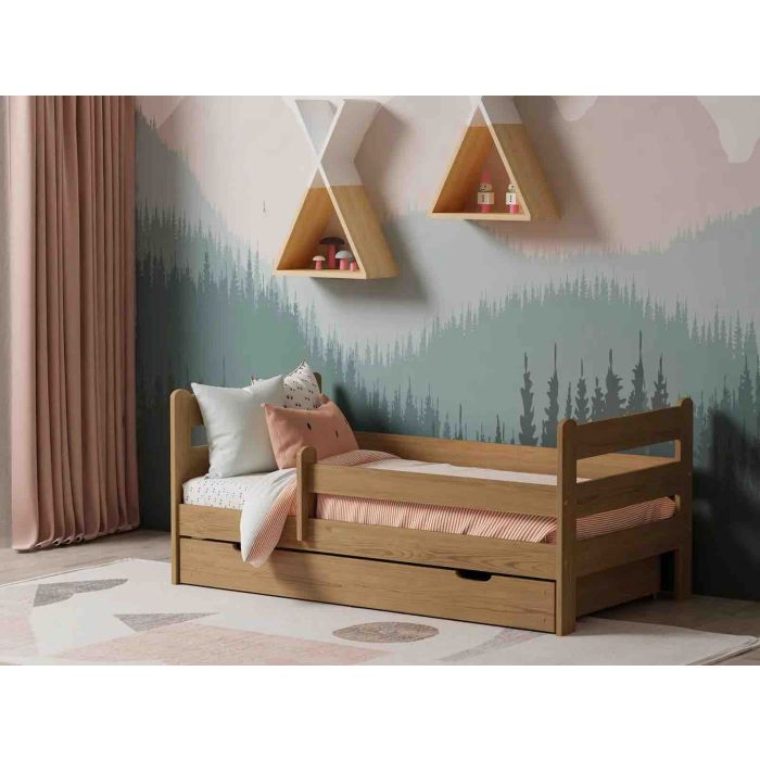 Wooden Toddler Bed - Oak Finish Wooden Toddler Bed - Oak Finish