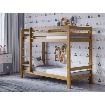 Chunky Bunk Bed For Kids & Toddler |EU Single Bed | Pine | Oak | Walnut Finish