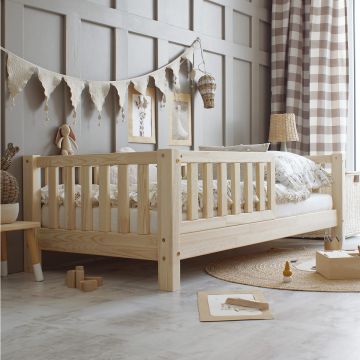 Per Designer Wooden Bed For Kids & Toddlers with Barriers 190x90 | STOCK