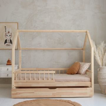 Wooden House Bed With Drawer