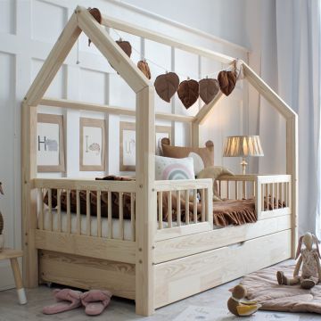 Elisabet Duo Plus 160x80 Natural - Sanded Wood with Trudnle Bed