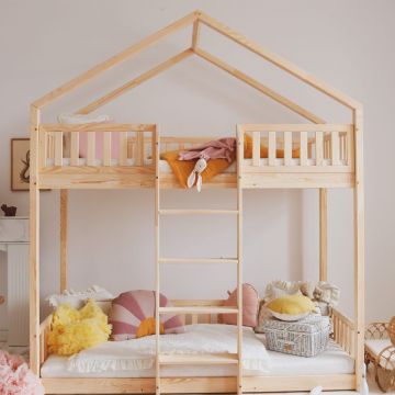 Natural Colour Housebed 190x90 Bunk Bed