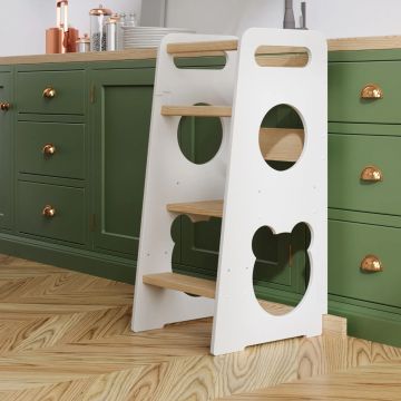 white kitchen helper for toddler