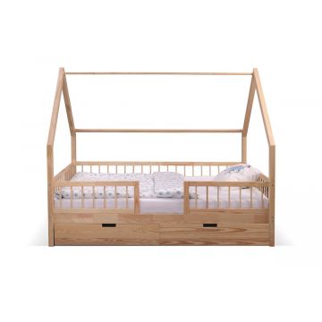 Luga Duo Plus Kids House Bed With Drawer & Safety Rails