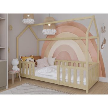 Montessori Toddler Bed in White or Natural | Wooden House Bed