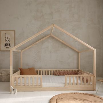 Natural Colour Housebed Duo Barrier 200x140 with 0 cm Legs