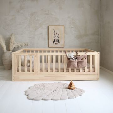 Toddler Bed With Fence Rail 200x100 | PlayPen Bed | Montessori Floor Bed