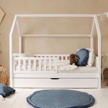 Kids House Bed | White Bianco Plus Bed 160x80 with Drawer