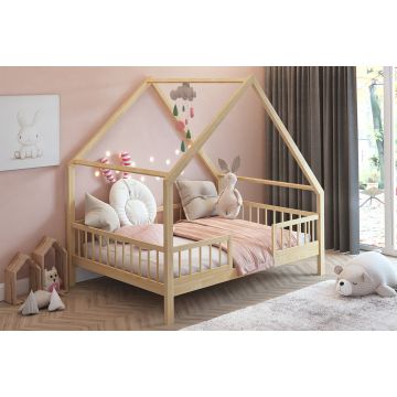 Beautiful Wooden Play Bed with Safety Barriers | Montessori Floor Bed