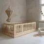 Toddler Bed With Fence Rail 200x100 | PlayPen Bed | Montessori Floor Bed thumbnail