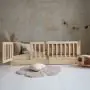 Toddler Bed With Fence Rail 200x100 | PlayPen Bed | Montessori Floor Bed thumbnail