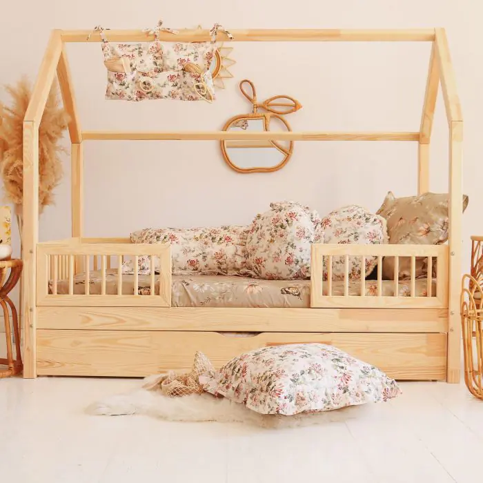 Elisabet Duo Plus 160x80 Natural - Sanded Wood with Trudnle Bed