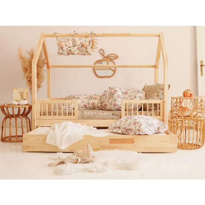 Elisabet Duo Plus 160x80 Natural - Sanded Wood with Trudnle Bed