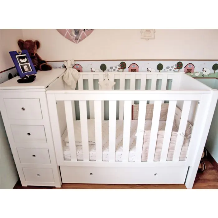 3 in 1 Cot Bed Changing Table Chest Of Drawers