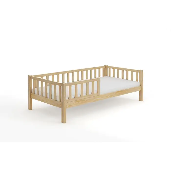 Wooden Kids Bed With Barrier