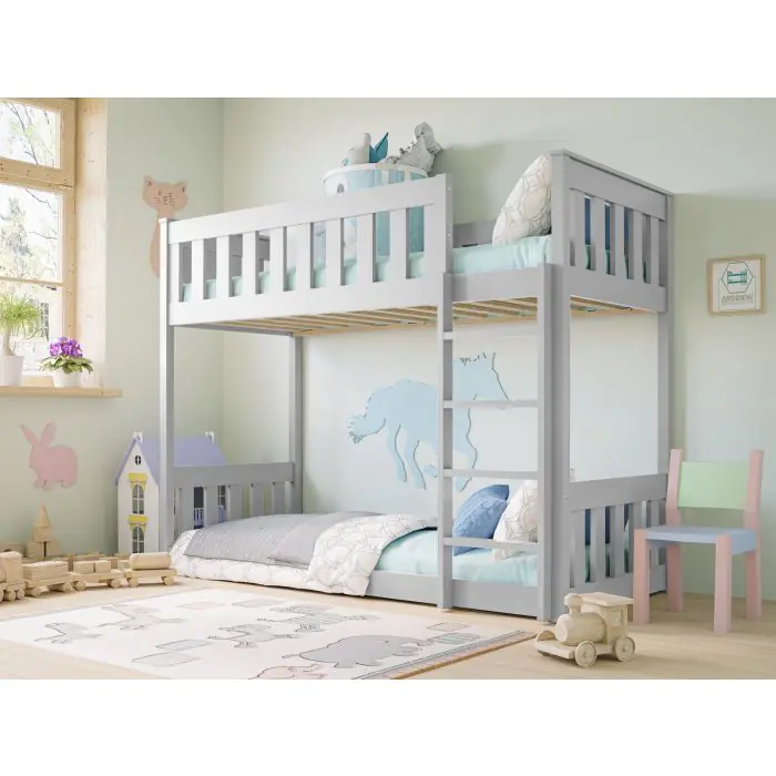 white bunk bed for sibling
