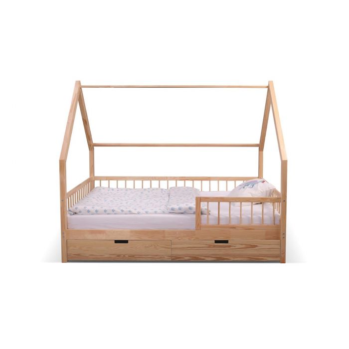 Wooden Bed With Drawers