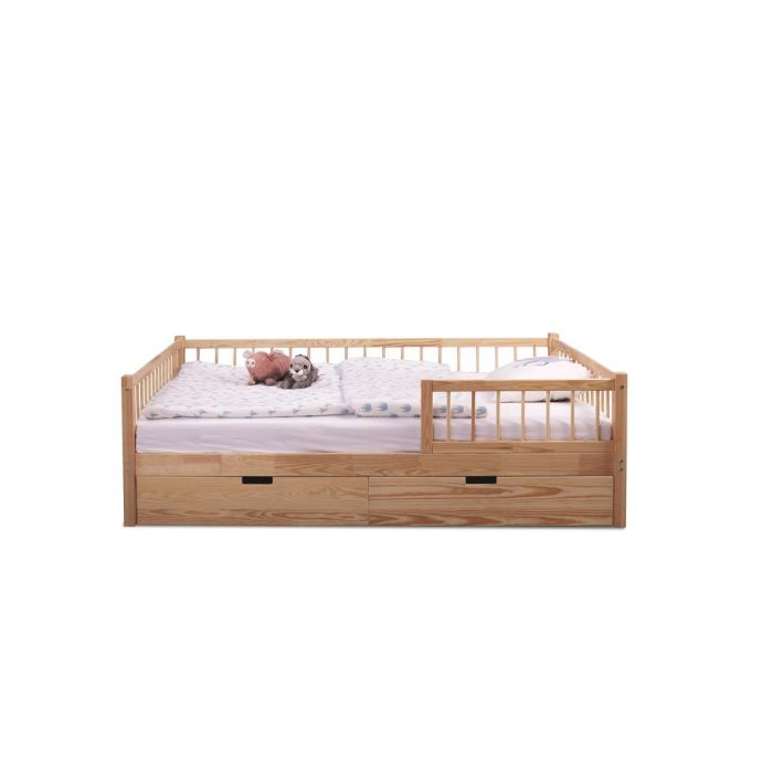 Wooden Bed With Drawers